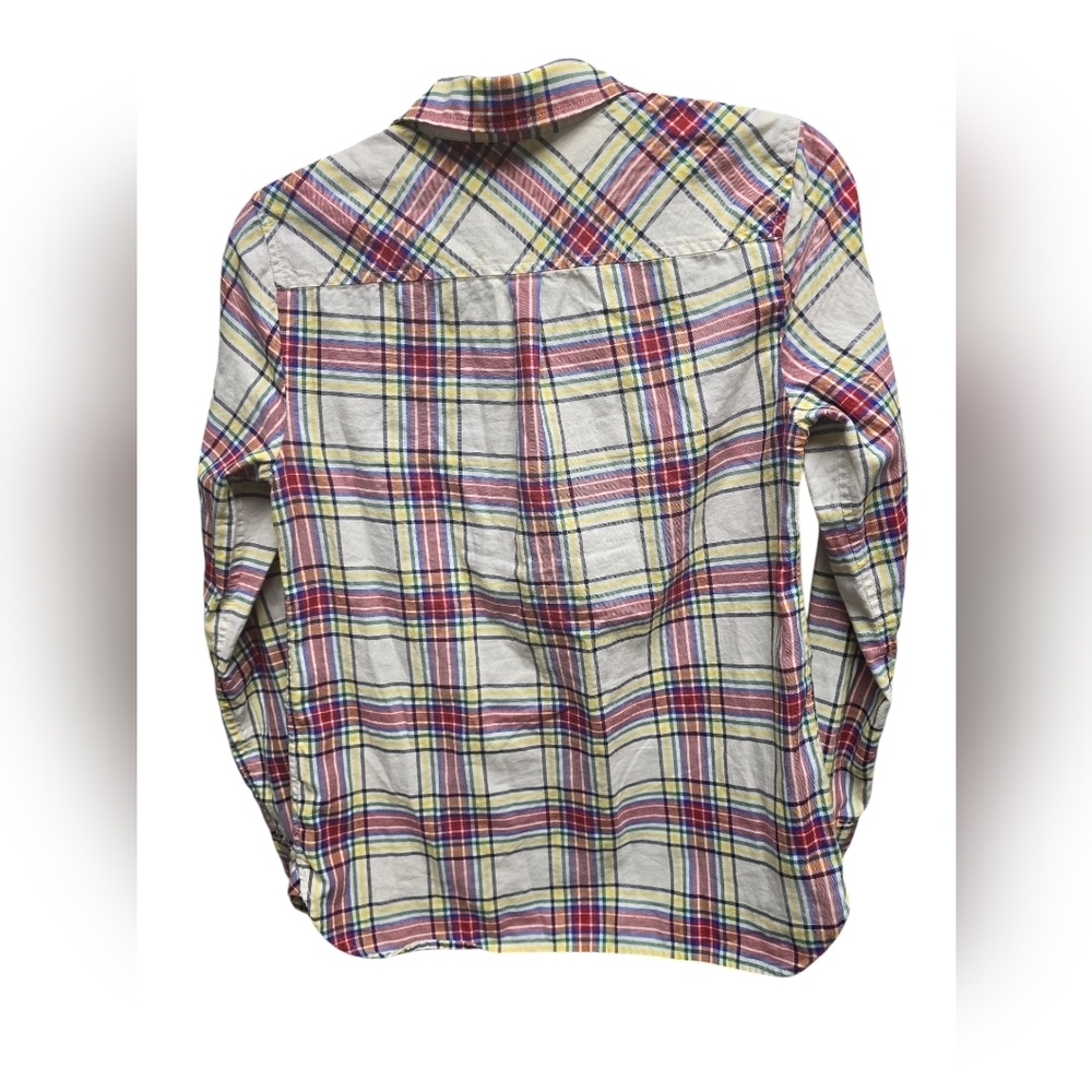 Talbots Classic Cotton Shirt - Windowpane Plaid Sz. XS - Picture 3 of 8